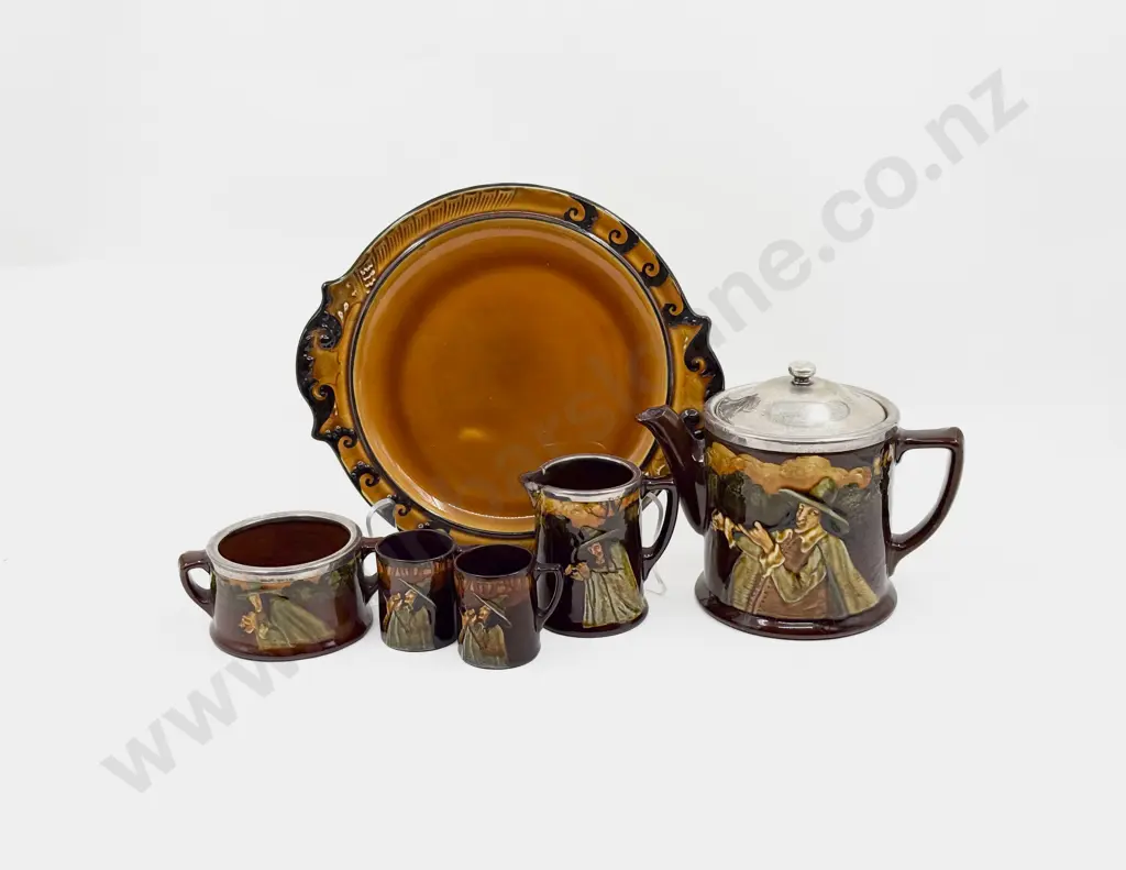 Royal Doulton Kingsware Shallow Relief Pied Piper 3 Pce Tea Set Image 1++
