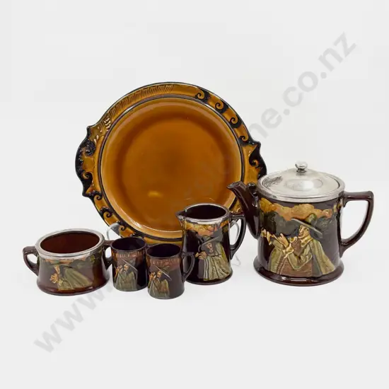 Royal Doulton Kingsware Shallow Relief Pied Piper 3 Pce Tea Set