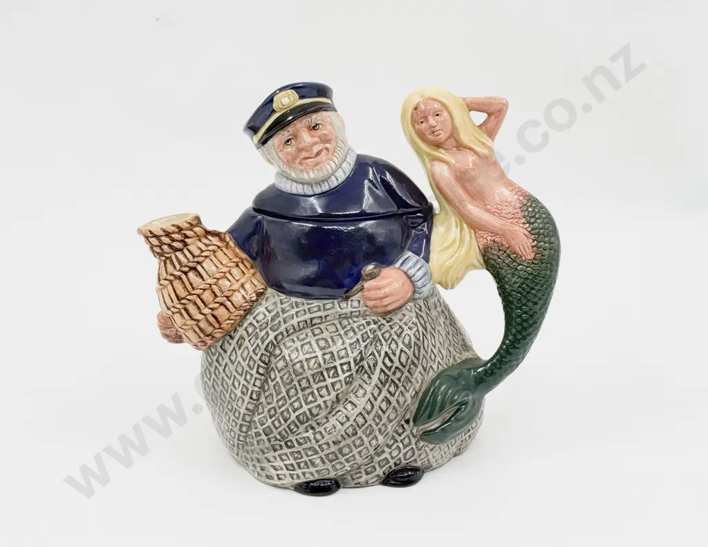 Royal Doulton Collectors Club Teapot Old Salt and Mermaid Image 1++