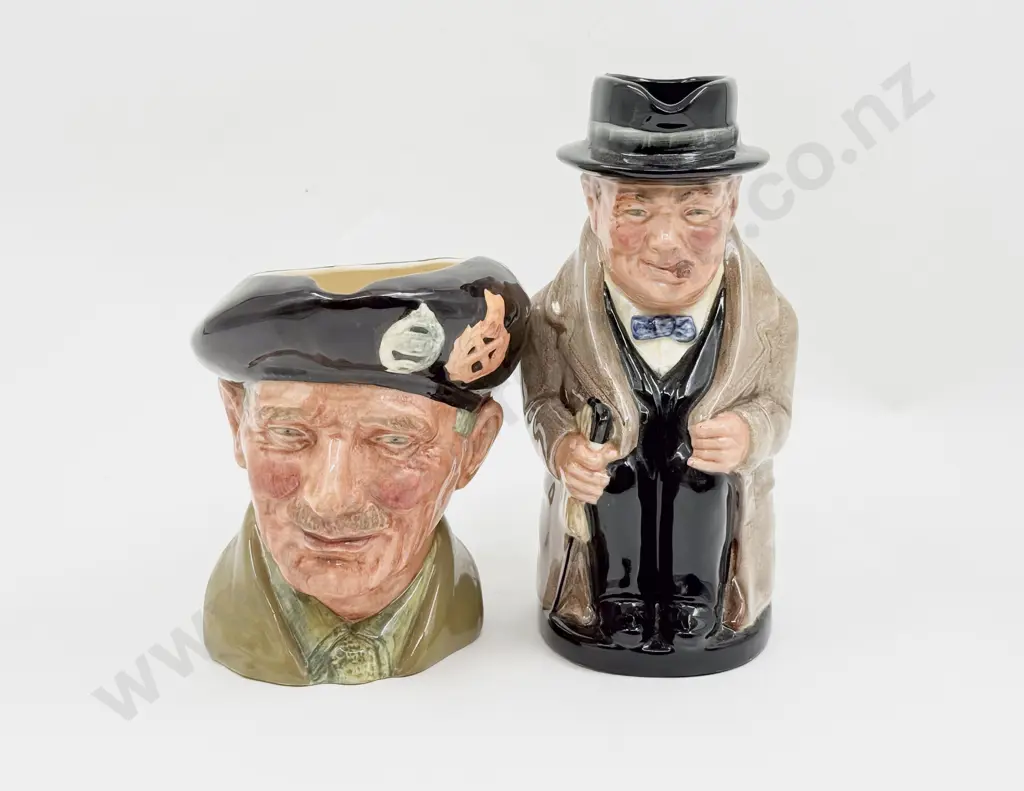 Royal Doulton Toby Jug Winston Churchill and Large Character Jug Monty Image 1++