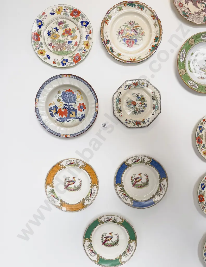 Three Masons Ironstone Wall Mounted Plates and Four Decorative Plates Image 1++