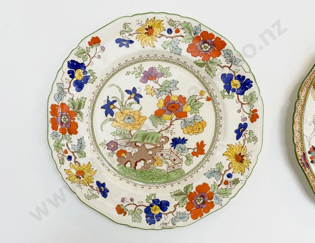 Three Masons Ironstone Wall Mounted Plates and Four Decorative Plates Image 1++