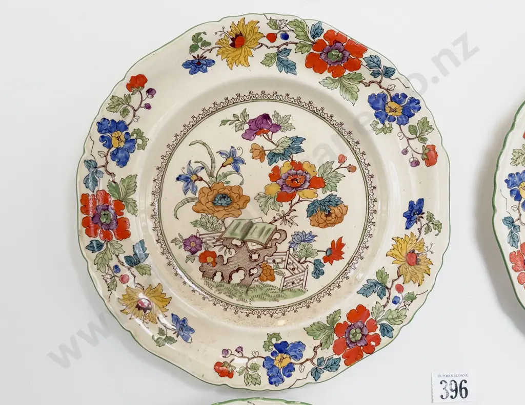 Set of Six Masons Ironstone Wall Mounted Entree Plates Image 1++