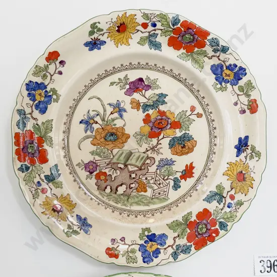 Set of Six Masons Ironstone Wall Mounted Entree Plates