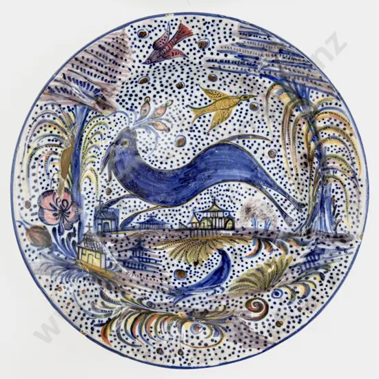 Two Early C20th European Wall Mounted Faience Chargers