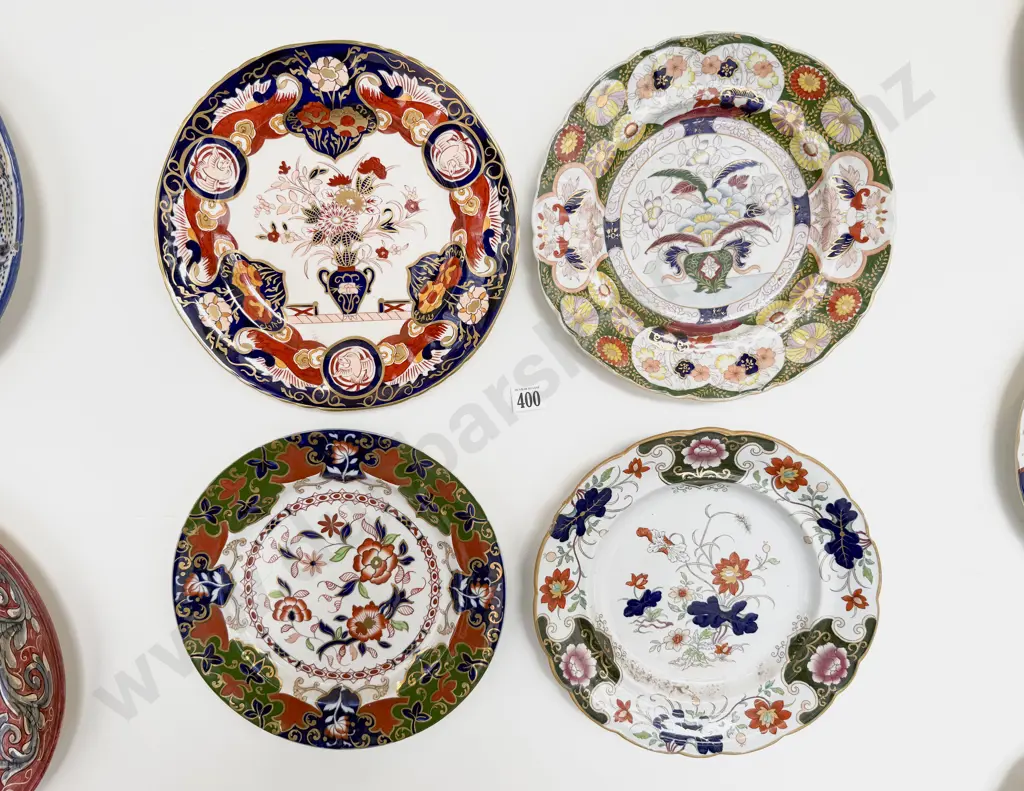 Four Victorian Wall Mounted Decorative Dinner Plates Image 1++