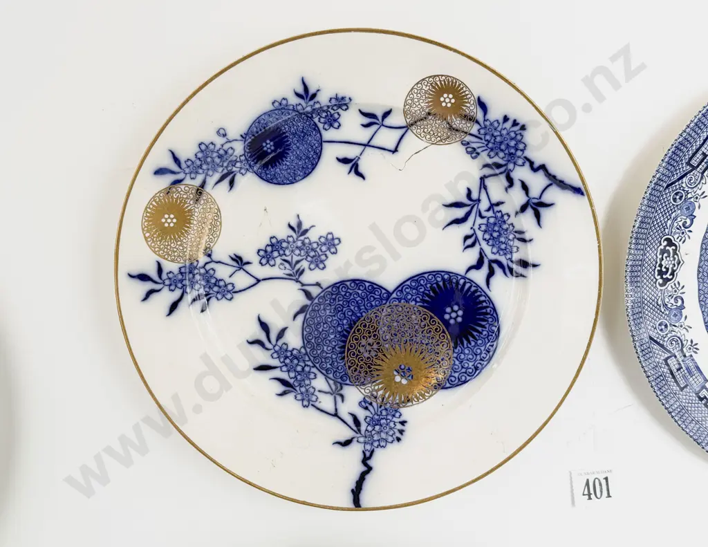 Four Various Blue and White Wall Mounted Dinner Plates Image 1++