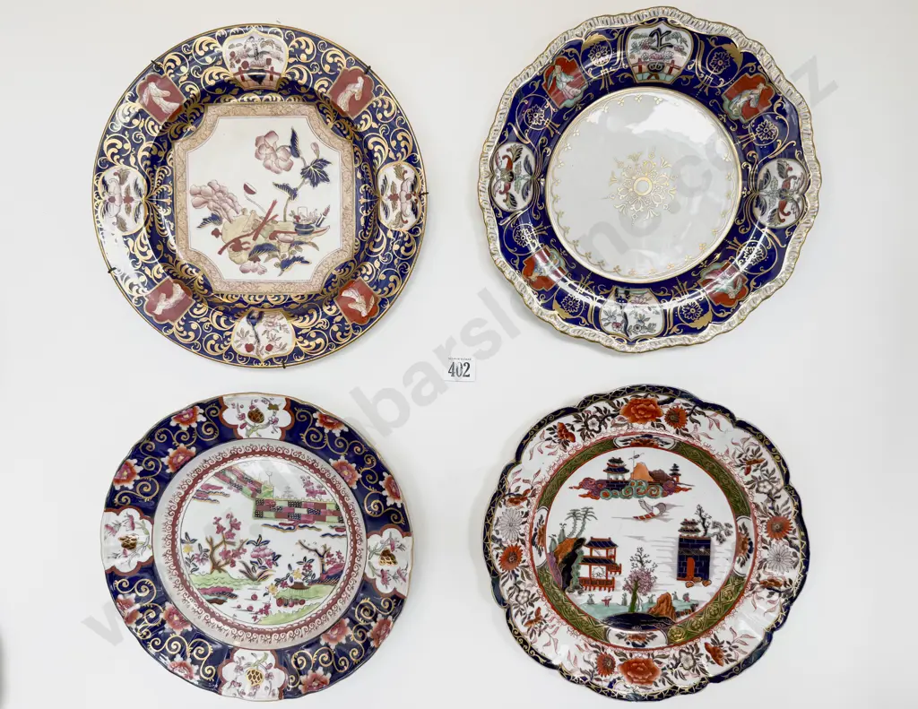 Four Victorian Wall Mounted Decorative Dinner Plates Image 1++