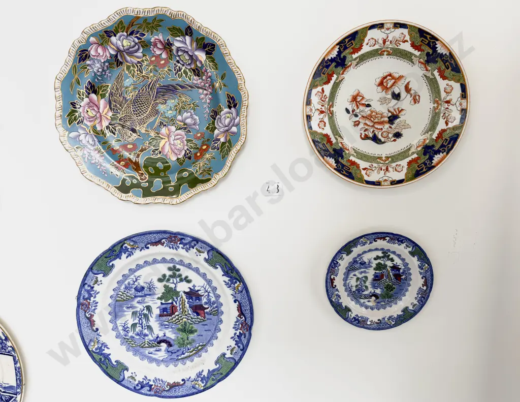 Four Assorted Wall Mounted Dinner Plates Image 1++