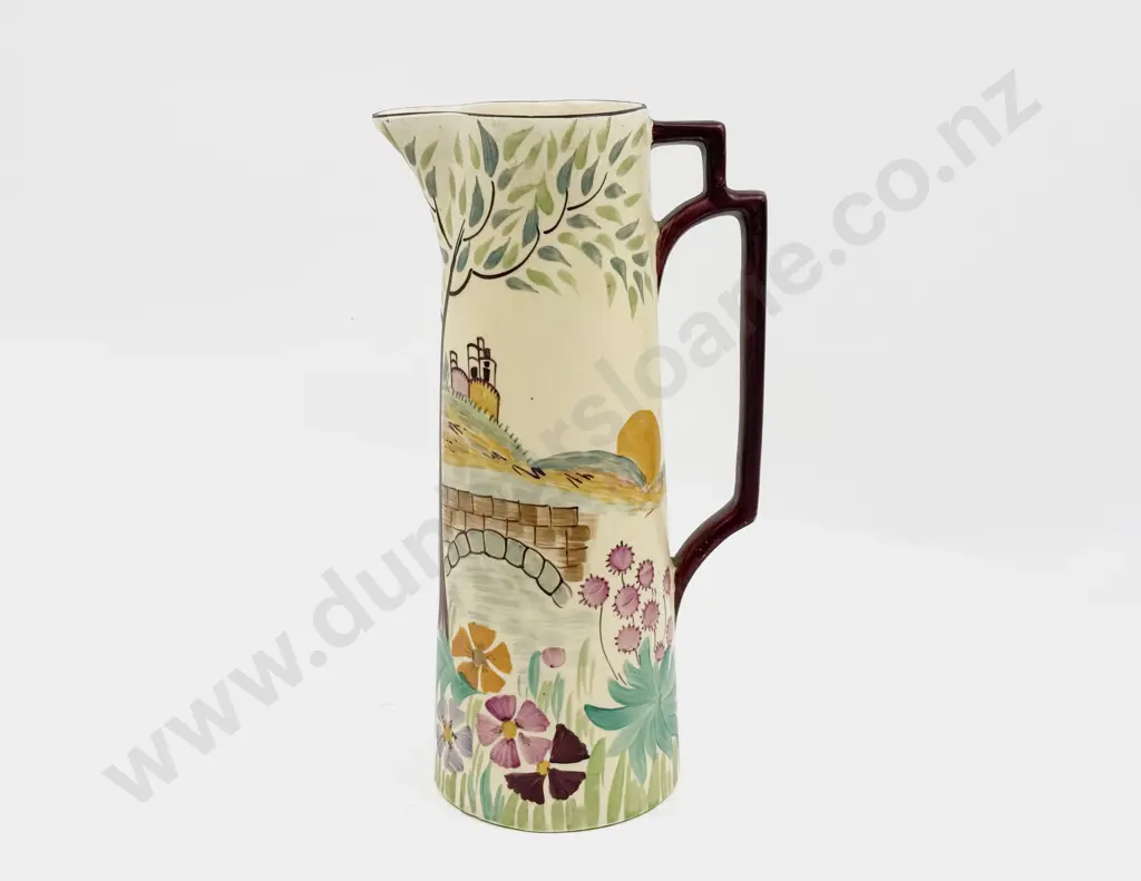 Wade Heath Flaxmanware Elongated Hand-Painted Ewer Image 1++