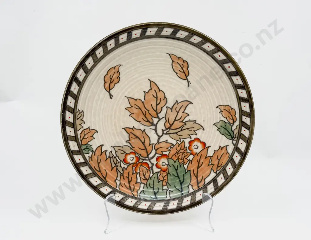 Charlotte Rhead Tube Lined Autumn Leaf Charger Image 1++