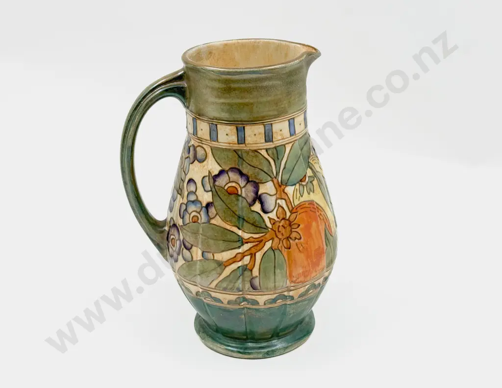 Charlotte Read Tube Lined Orange Fruit and Blossom Jug Image 1++