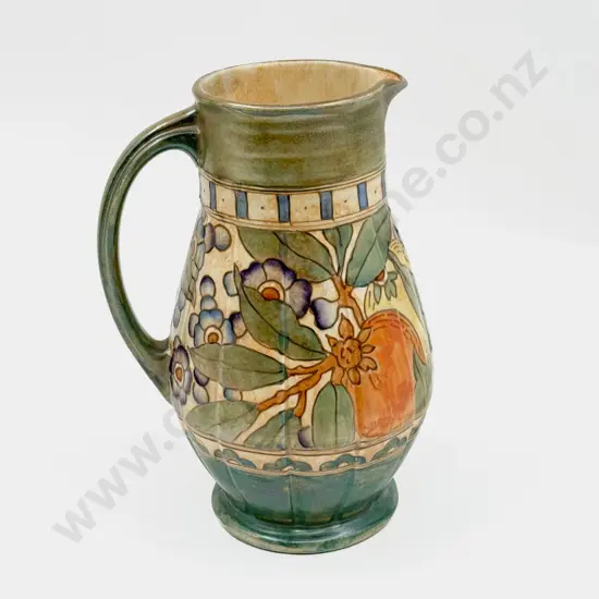 Charlotte Read Tube Lined Orange Fruit and Blossom Jug