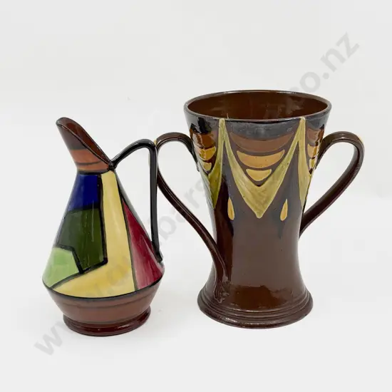 C1890 Art Nouveau Watkin Pottery Handled Vase