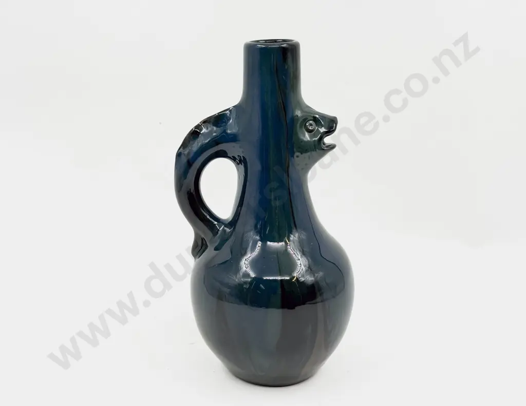 C1880/90 Art Nouveau Sunflower Pottery Elton Ware Fish Ewer/Vase Image 1++