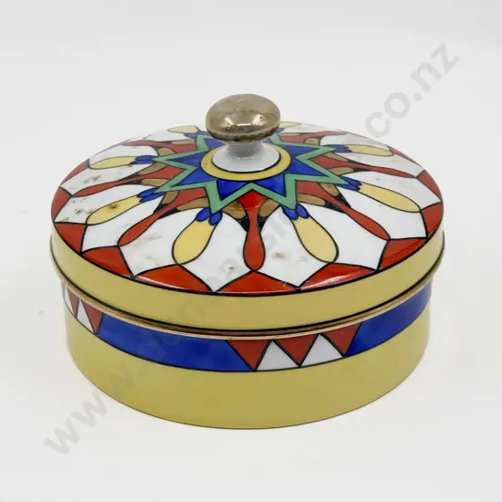 Art Deco (french)  Hand-Painted China Powder Bowl