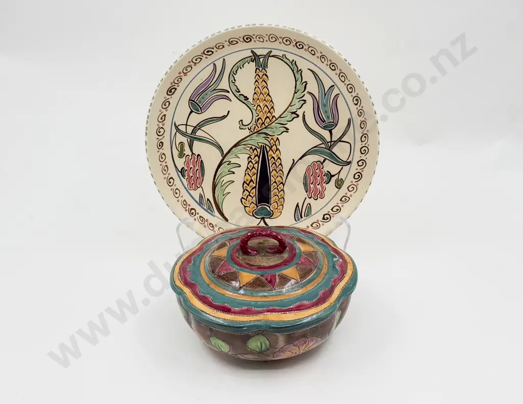 Art Deco Shorter and Son Period Ware Hand Craft Modena Covered Bowl Image 1++
