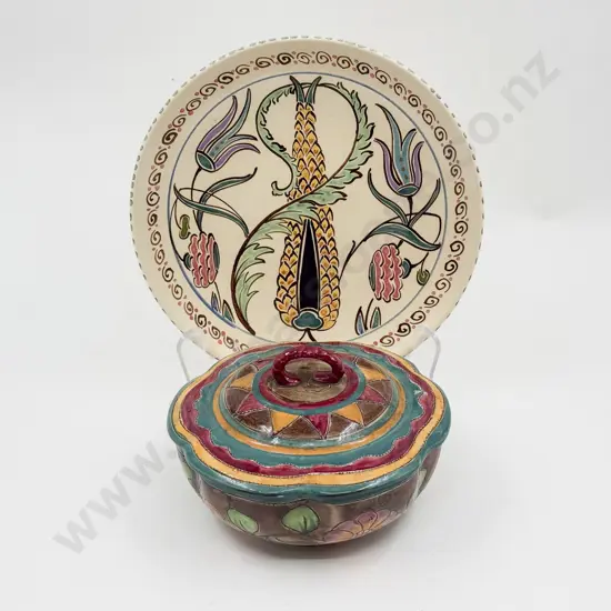 Art Deco Shorter and Son Period Ware Hand Craft Modena Covered Bowl