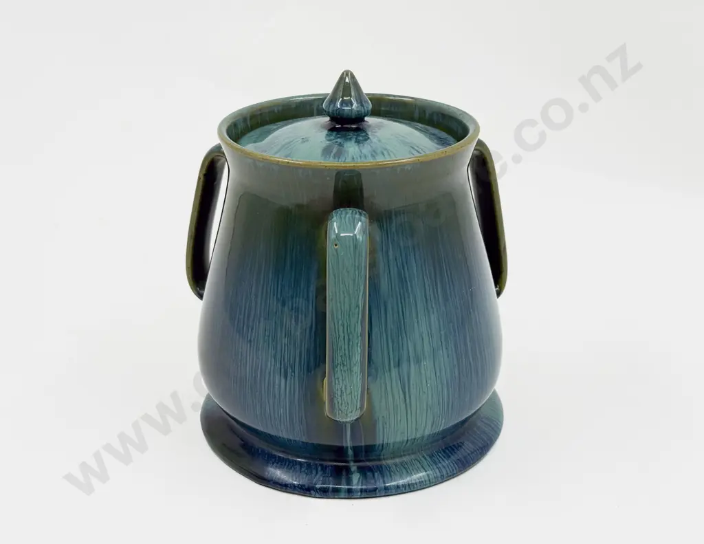 Ashby Guild Glazed Earthenware Lidded Triple Handled Barrel Image 1++