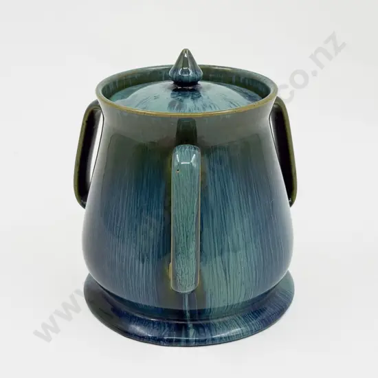 Ashby Guild Glazed Earthenware Lidded Triple Handled Barrel