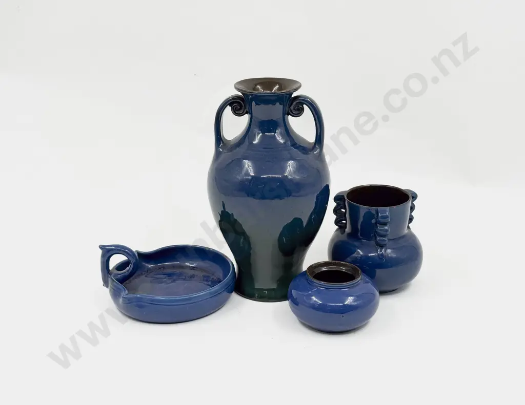 C H Brannam Four Glazed Pottery Pots Image 1++