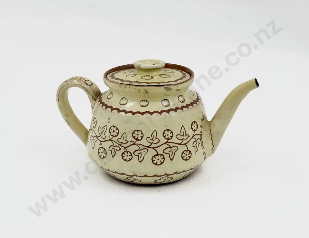 C H Brannam Barum Dated 1880 Slip Glazed Teapot Image 1++