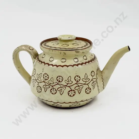 C H Brannam Barum Dated 1880 Slip Glazed Teapot