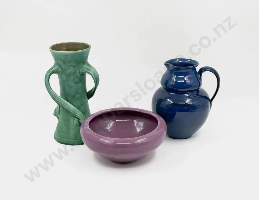 Barum Barnstaple #54 Triple Handled Vase & Two Others Image 1++