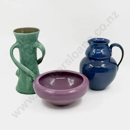 Barum Barnstaple #54 Triple Handled Vase & Two Others