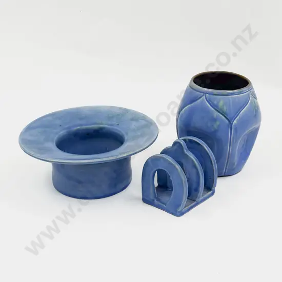 Baron Barnstaple Wide Rimmed Posy Vase Toast Rack and Brannam Vase