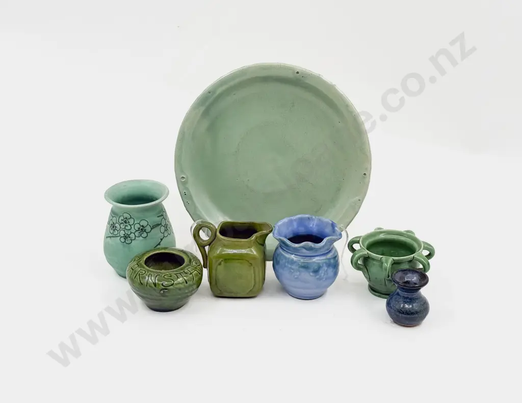 Brannam and Other Six Small Pots Jug and Dish Image 1++
