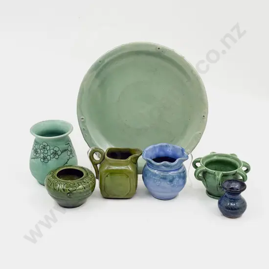 Brannam and Other Six Small Pots Jug and Dish
