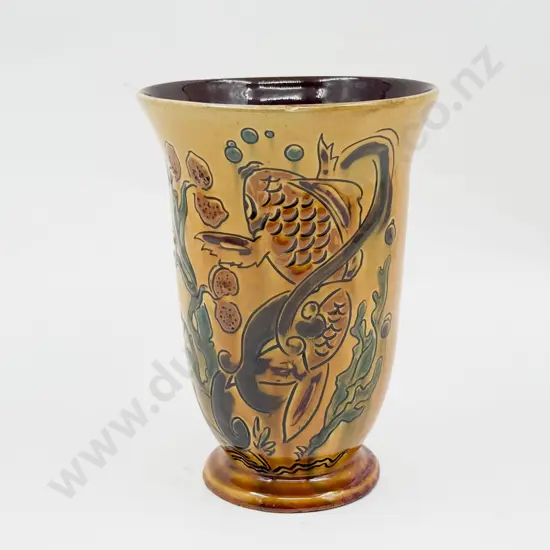 C H Brannam Koi Decorated Vase