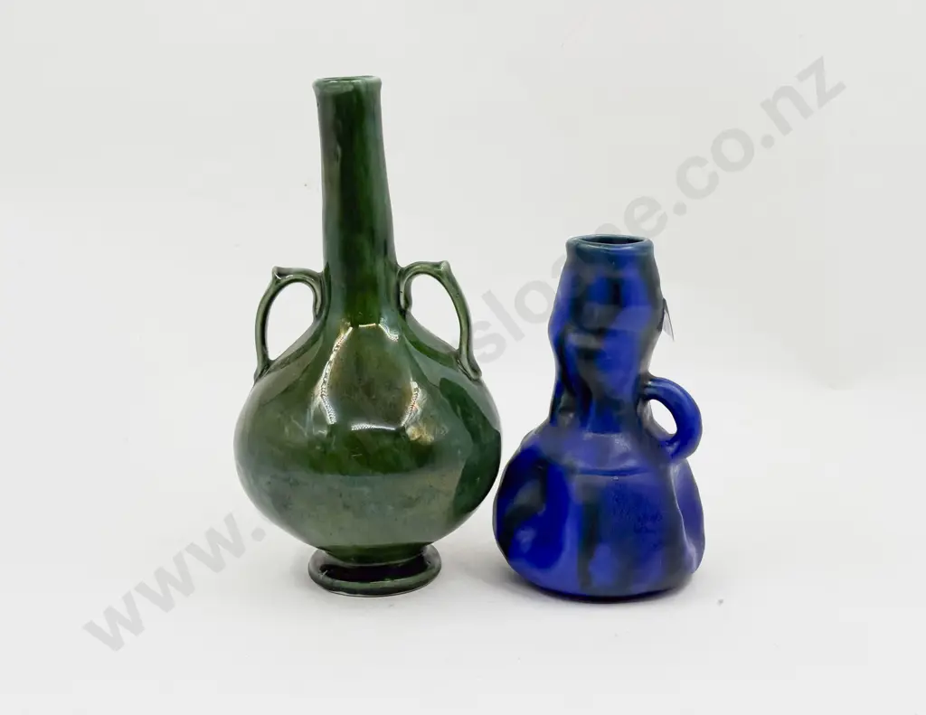 Art Deco Bretby Hand Potted Vessel and Unmarked Specimen Vase Image 1++