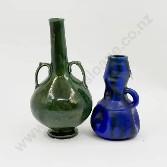 Art Deco Bretby Hand Potted Vessel and Unmarked Specimen Vase