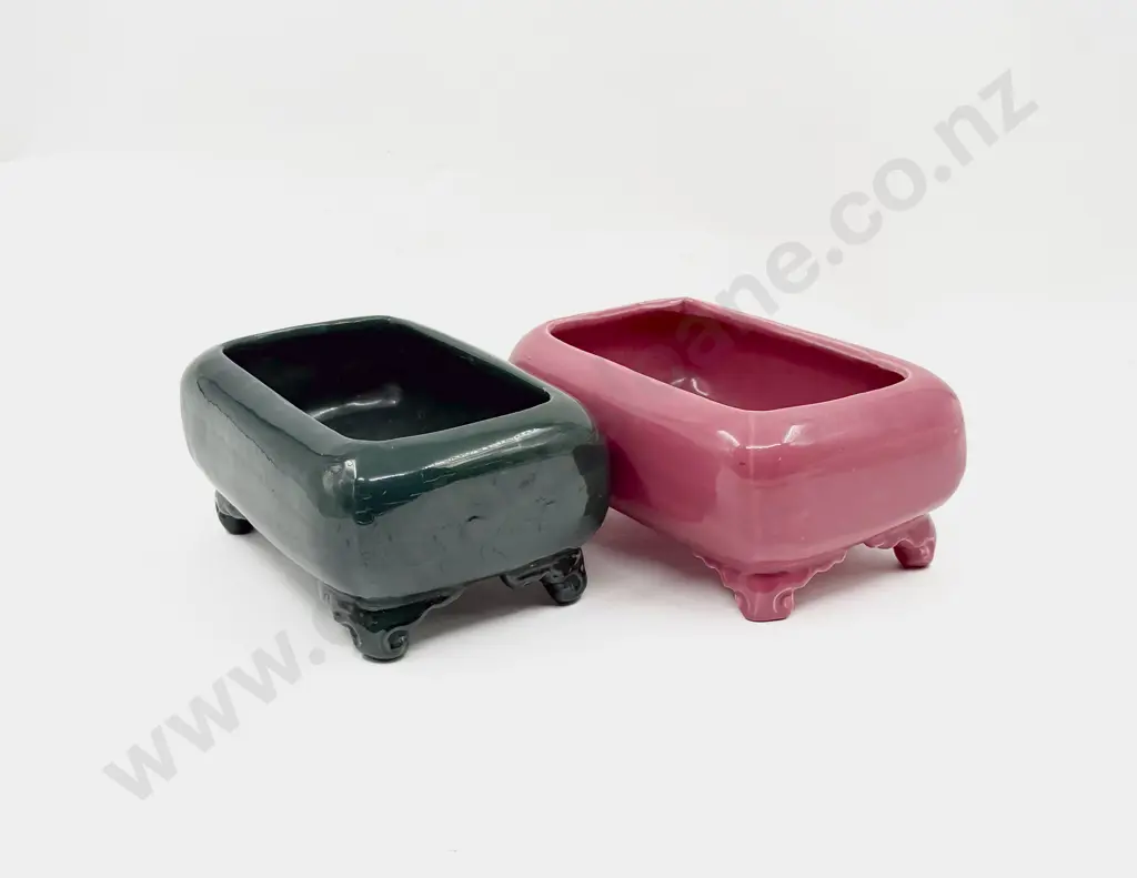 Two C H Brannam Glazed Pottery Planters Image 1++