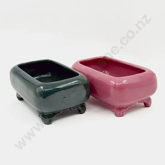 Two C H Brannam Glazed Pottery Planters