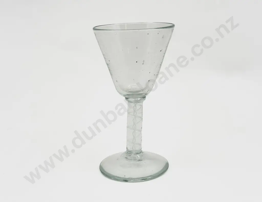 Early C19th Opaque White Spiral Stem Wine Goblet Image 1++