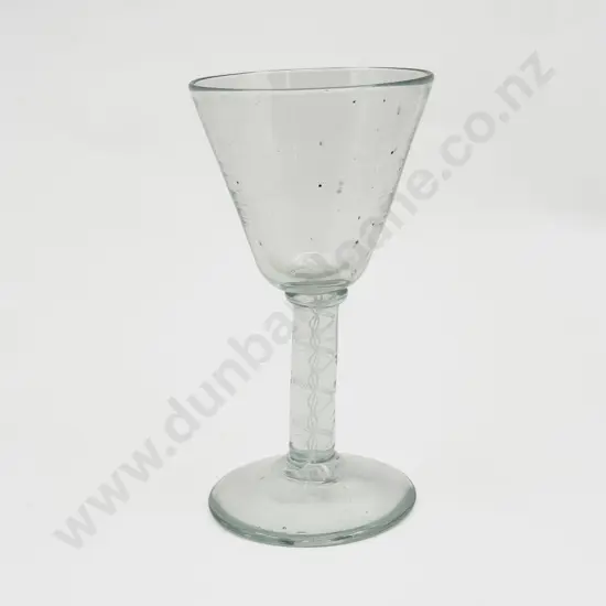 Early C19th Opaque White Spiral Stem Wine Goblet