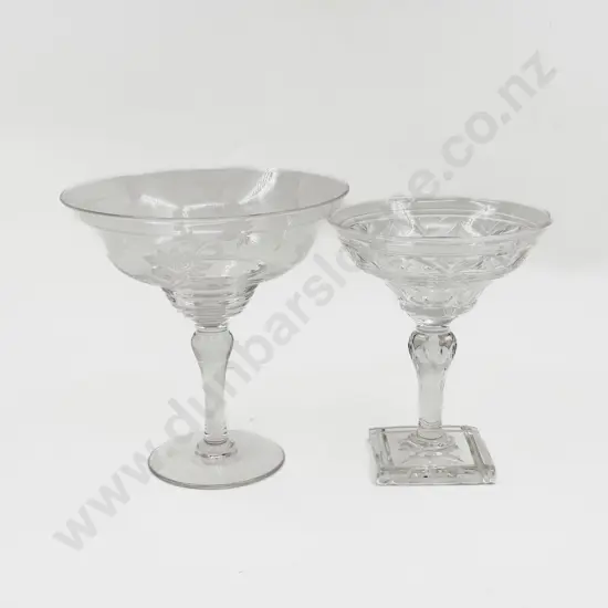 Two C20th Stuart Crystal Tazza's