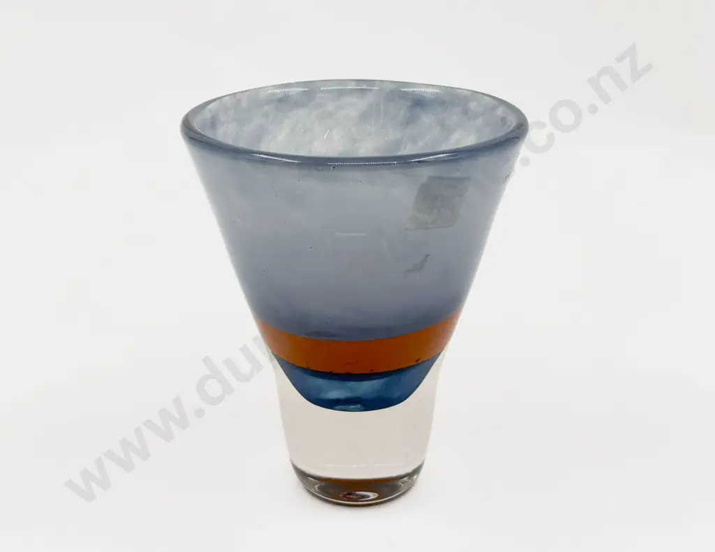 A W K Tony Kuepfer Dated 81 Encased Glass Vase Image 1++