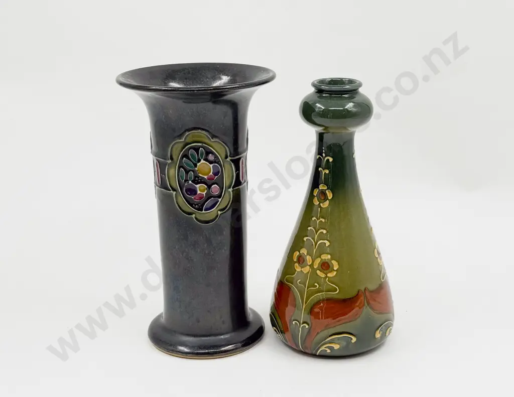 Art Nouveau Wardle #2342 Specimen Vase with Unmarked Art Deco Vase Image 1++