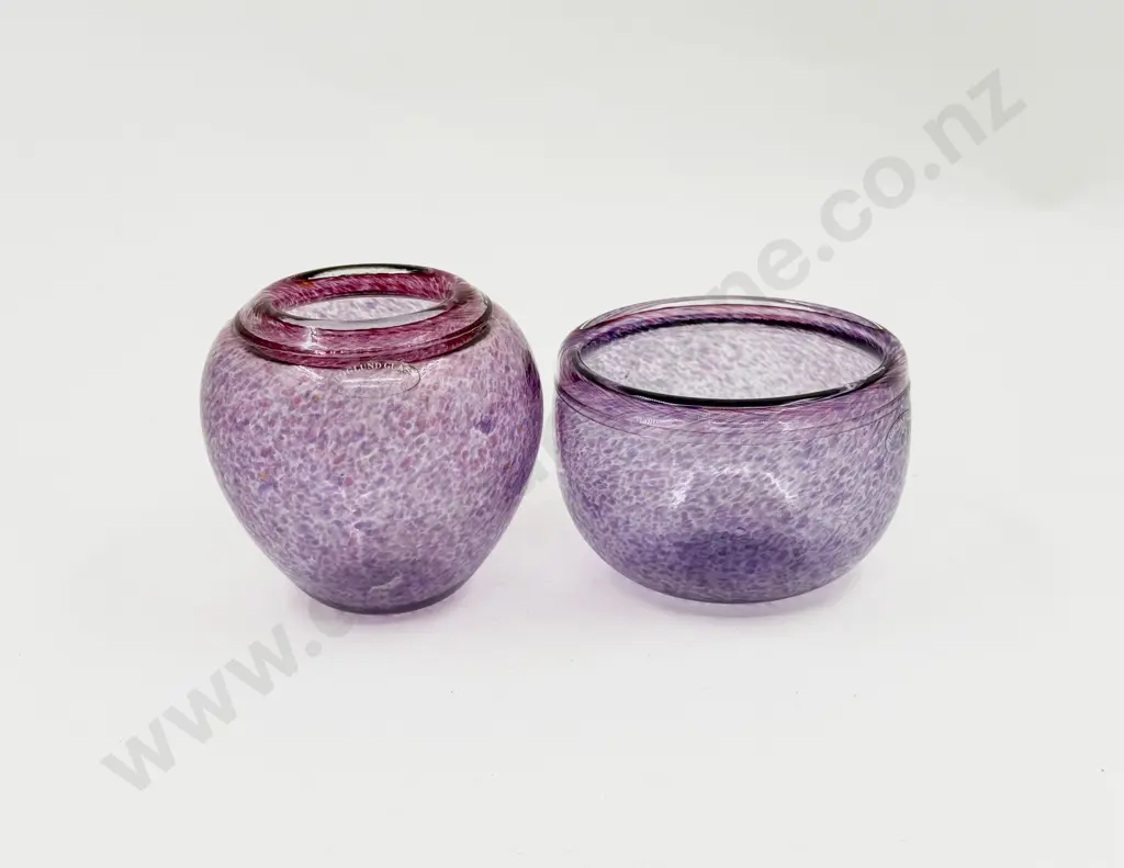 Two Höglund Glass Vase & Dish Image 1++