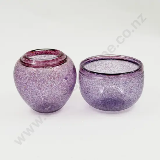 Two Höglund Glass Vase & Dish