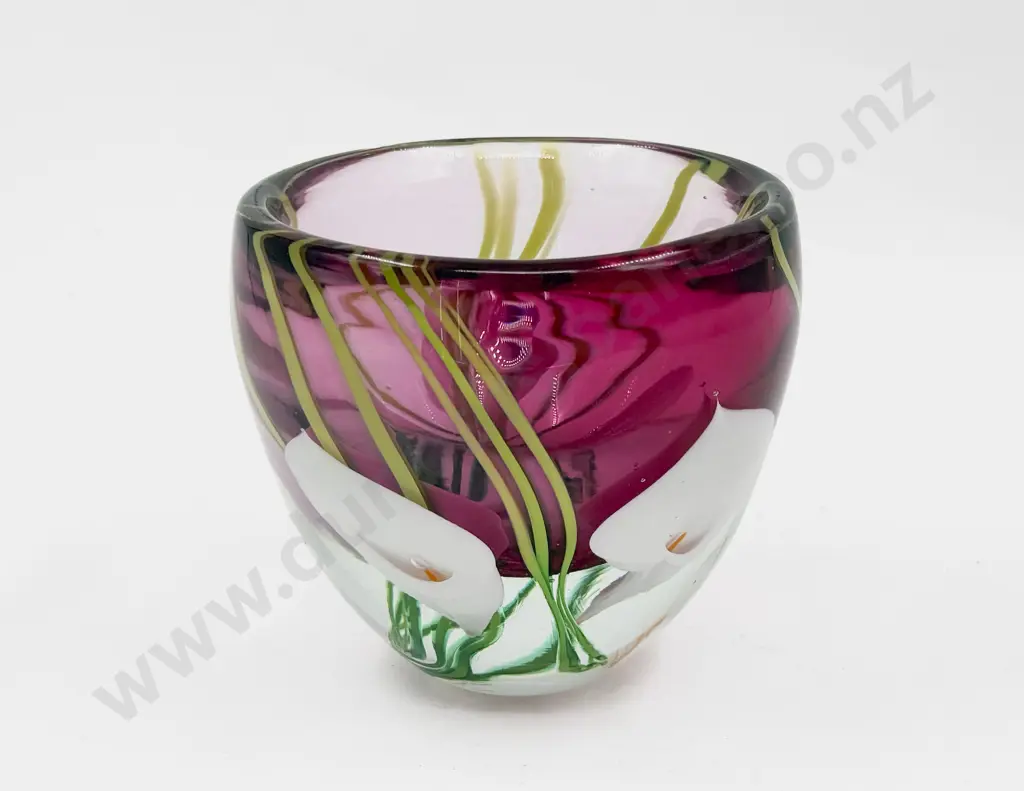 Peter Raos 1988 Encased Arum Lily Vase Image 1++