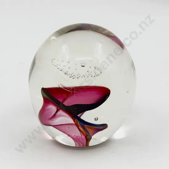 Peter Raos 1992 Swirl and Bubble Paper Weight