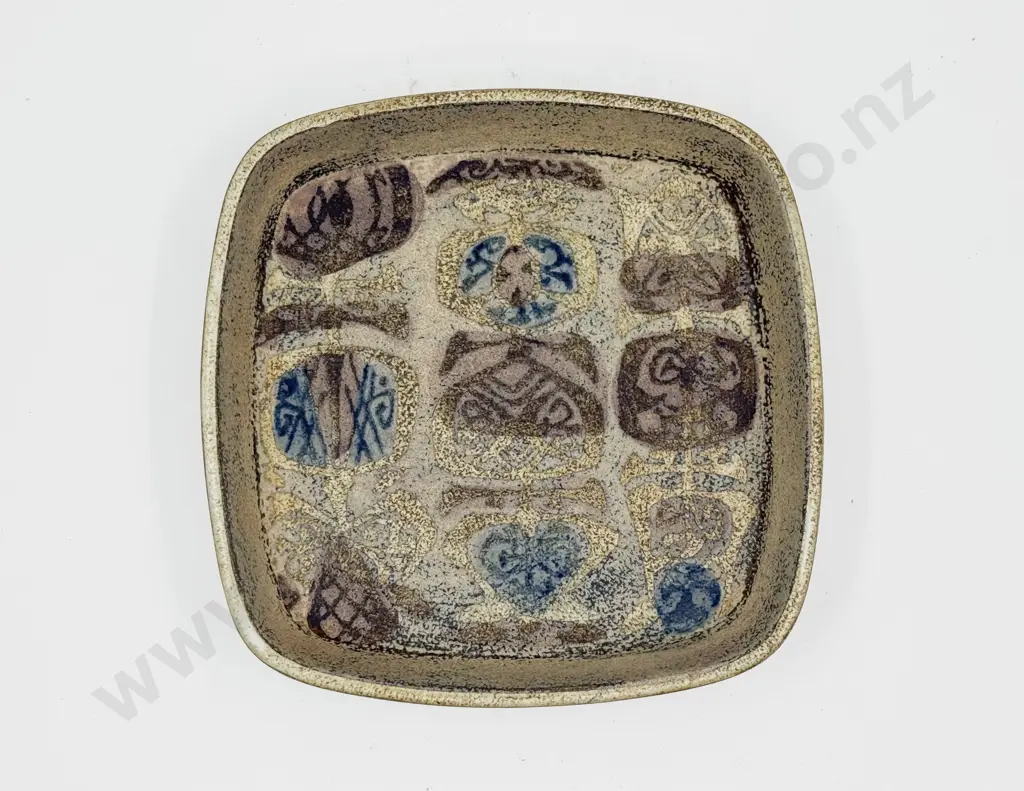 Royal Copenhagen 1969-1974 Fajance Square Shallow Dish Image 1++