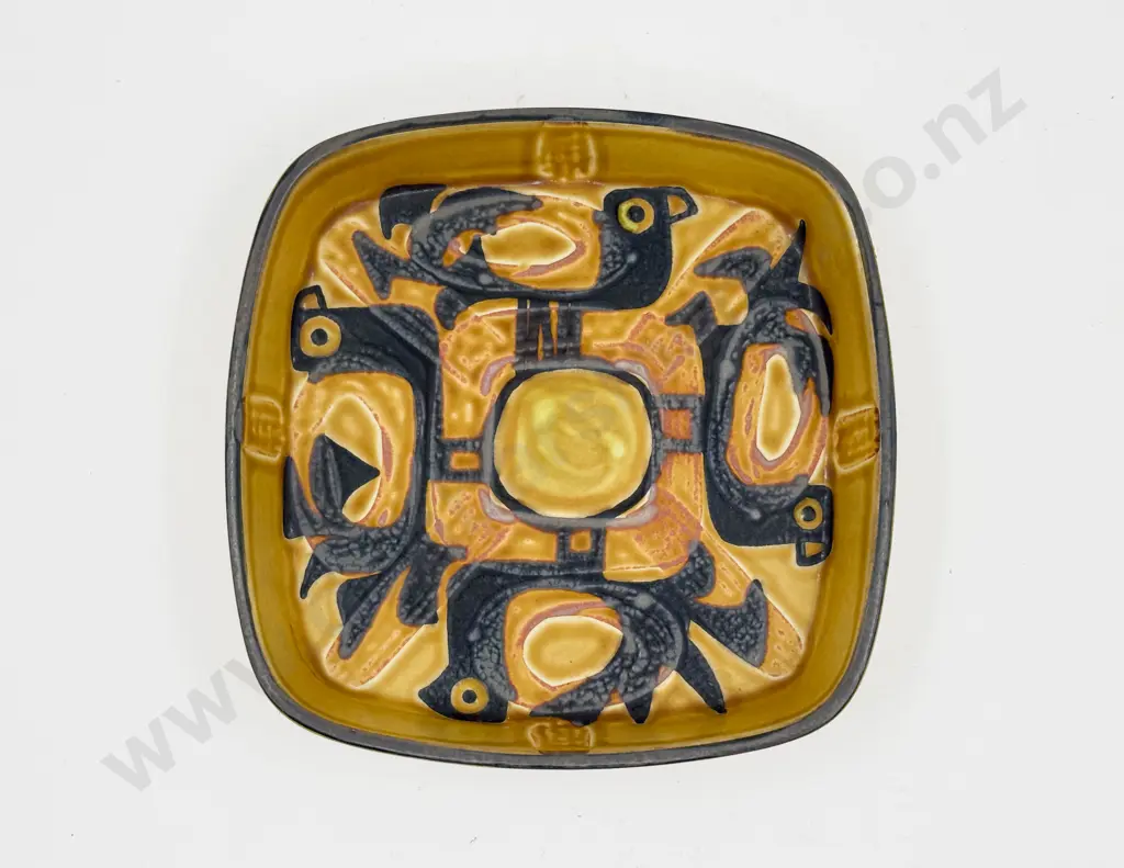 Royal Copenhagen 1969-1974 Fajance Square Shallow Dish Image 1++