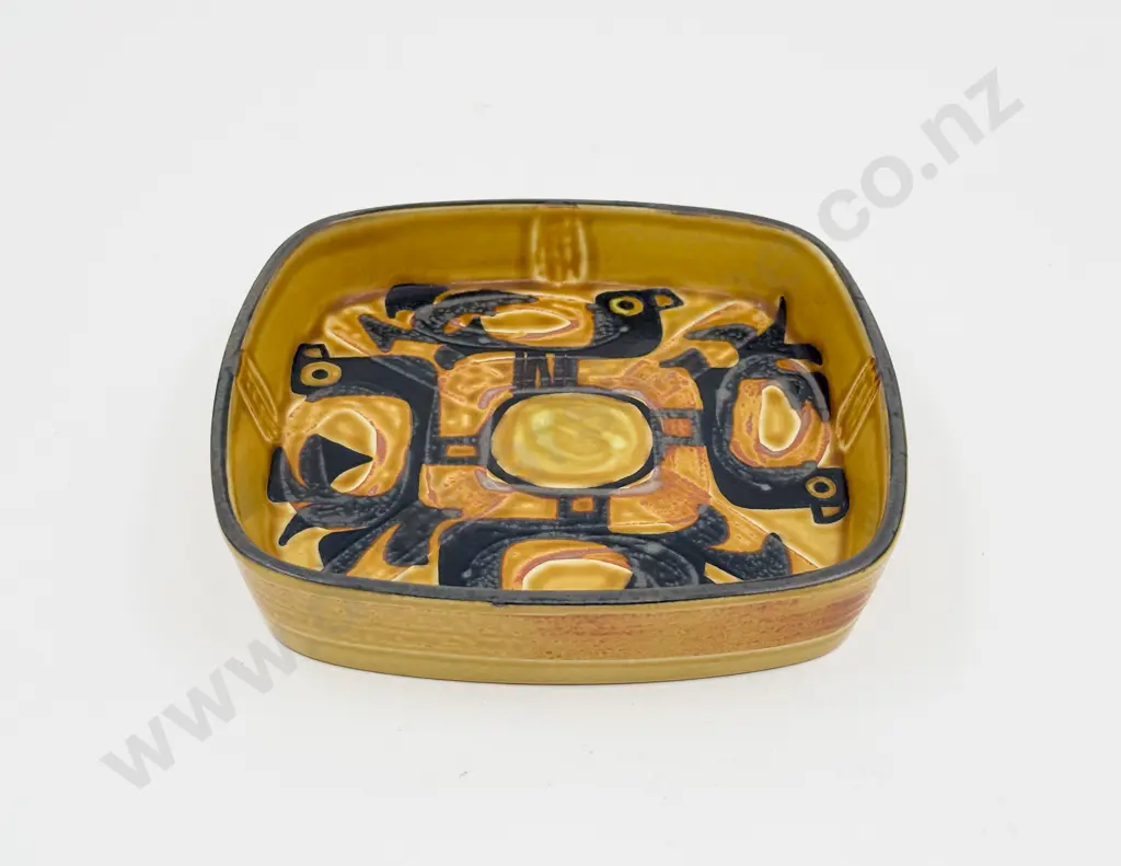 Royal Copenhagen 1969-1974 Fajance Square Shallow Dish Image 1++