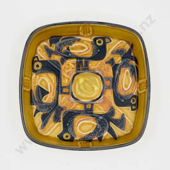 Royal Copenhagen 1969-1974 Fajance Square Shallow Dish